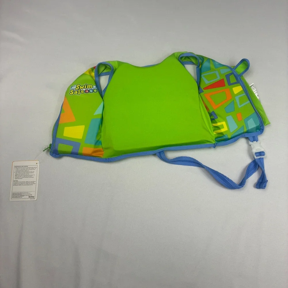 Swim Safe ABC Fabric Swim Vest Kids S/M Green NEW Step B Aquastar‎ Pool UPF 50